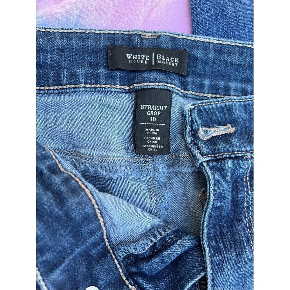 whitehouse BLACK MARKET straight crop Jeans sz 10 - Picture 2 of 6